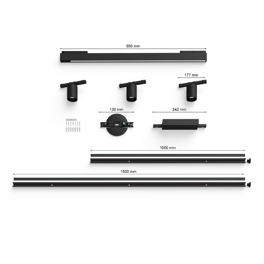 Philips- CONJUNTO 4xIluminação para sistema de carril LED RGB com regulação Hue PERIFO LED RGB/44,6W/230V 2000-6500K