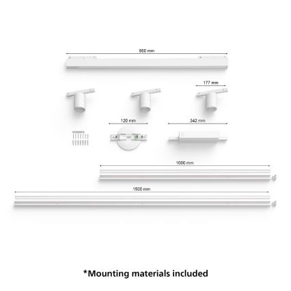 Philips- CONJUNTO 4xIluminação para sistema de carril LED RGB com regulação Hue PERIFO LED RGB/44,6W/230V 2000-6500K