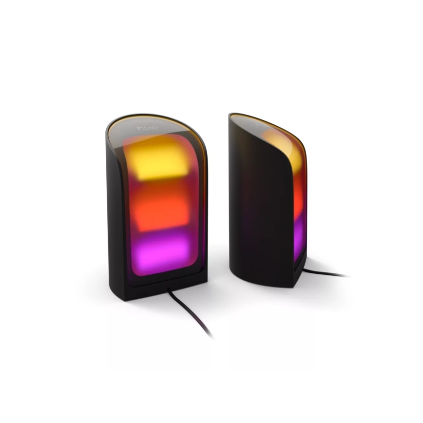 Philips - Conjunto de 2 projetores LED RGBW dimerizáveis Hue PLAY LED/20W/230V 2000–6500K preto