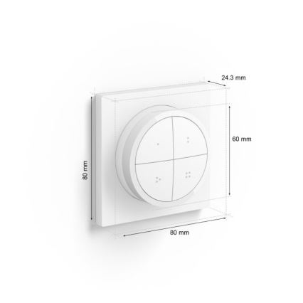 Philips - Controlo remoto com interruptor Hue TAP 1xCR2032 branco