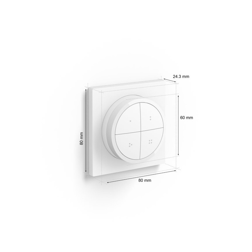 Philips - Controlo remoto com interruptor Hue TAP 1xCR2032 branco
