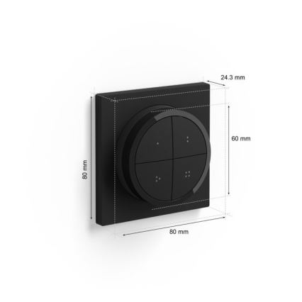 Philips - Controlo remoto com interruptor Hue TAP 1xCR2032 preto