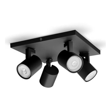 Philips - Foco 4xGU10/20W/230V preto