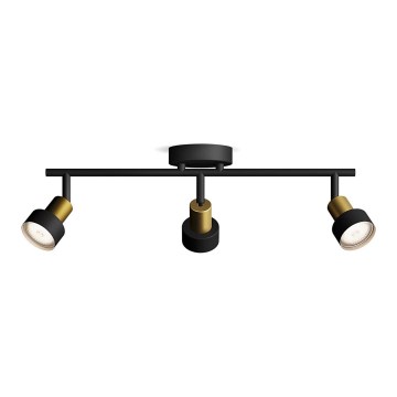 Philips - Foco CONDUIT 3xGU10/5W/230V preto/latão