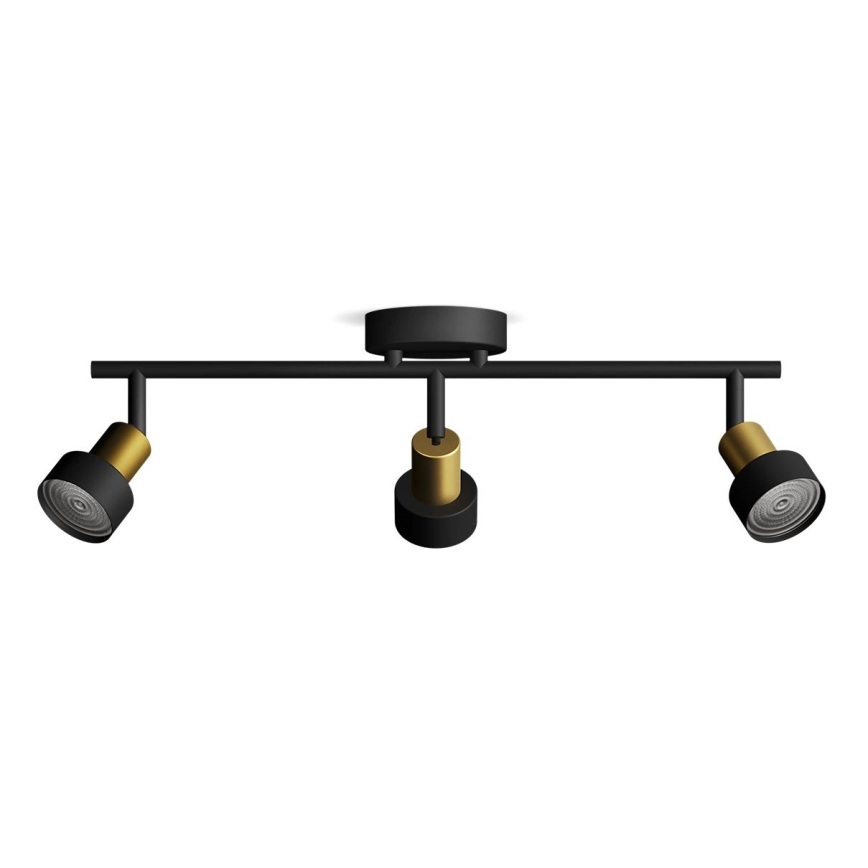 Philips - Foco CONDUIT 3xGU10/5W/230V preto/latão