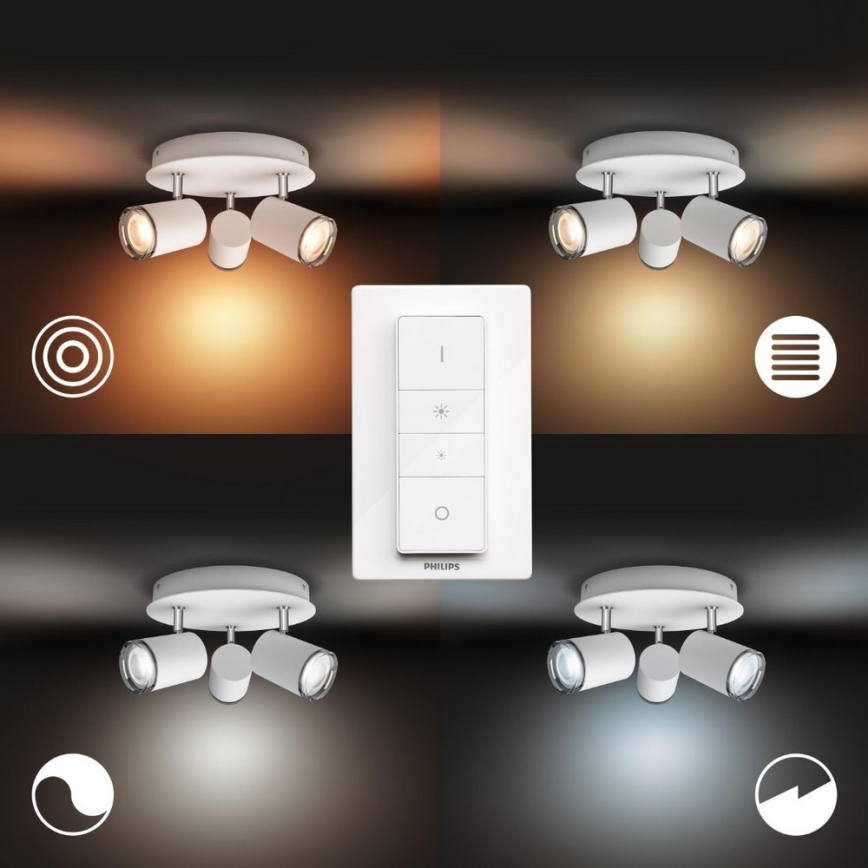 Philips - Foco de casa de banho LED com regulação Hue ADORE 3xGU10/5W/230V IP44 + CR