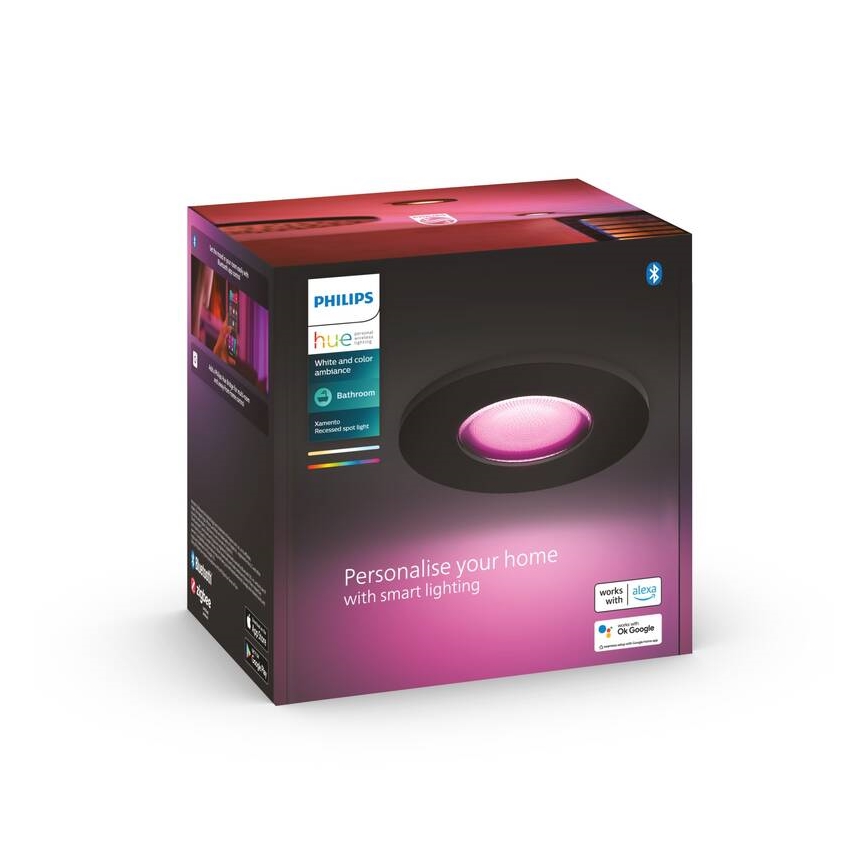 Philips - Foco de encastrar de casa de banho LED RGBW com regulação Hue XAMENTO GU10/5,7W/230V IP44
