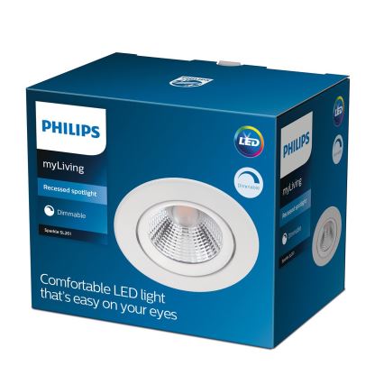 Philips - Foco de encastrar LED com regulação LED/5,5W/230V 2700K