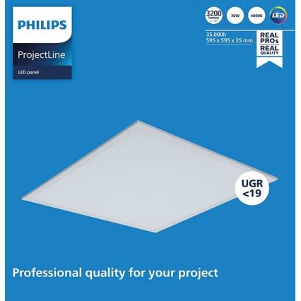 Philips - Foco de encastrar LED PROJECTLINE LED/36W/230V 59,5x59,5 cm