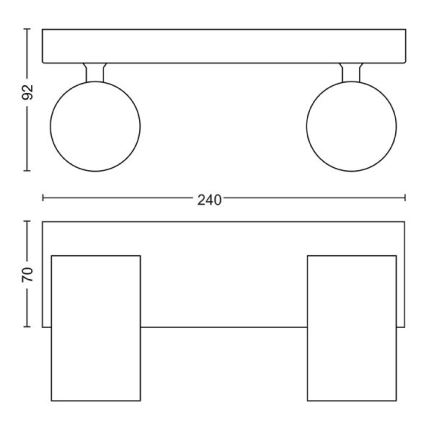 Philips - Foco KOSIPO 2xGU10/5,5W/230V branco