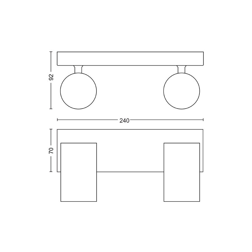 Philips - Foco KOSIPO 2xGU10/5,5W/230V branco