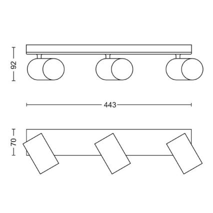 Philips - Foco KOSIPO 3xGU10/5,5W/230V branco