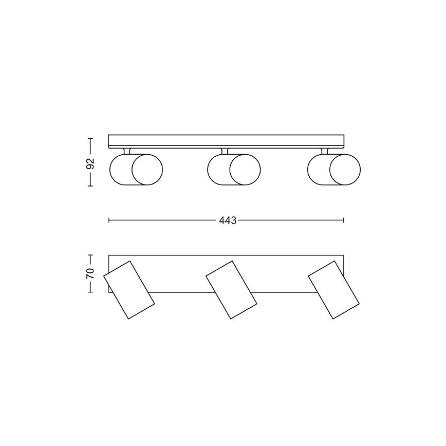 Philips - Foco KOSIPO 3xGU10/5,5W/230V branco