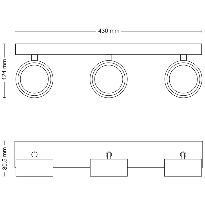 Philips - Foco LED 3xLED/5,5W/230V preto