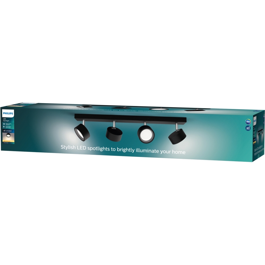 Philips - Foco LED 4xLED/5,5W/230V preto