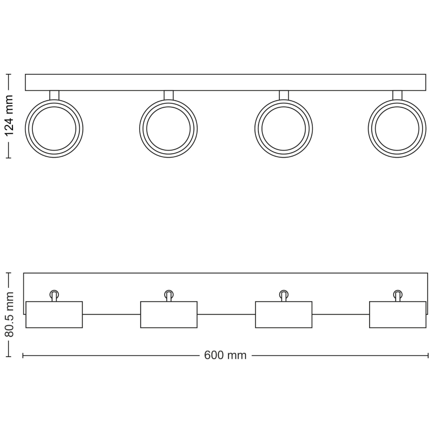 Philips - Foco LED 4xLED/5,5W/230V preto