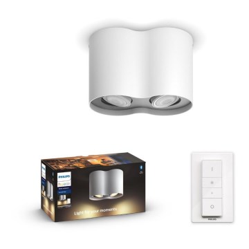 Philips - Foco LED com regulação Hue PILLAR 2xGU10/5W/230V + controlo remoto