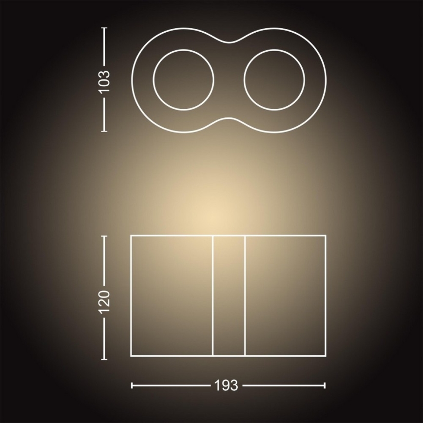Philips - Foco LED com regulação Hue PILLAR 2xGU10/5W/230V + controlo remoto