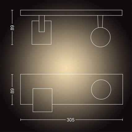 Philips - Foco LED com regulação Hue RUNNER 2xGU10/4,2W/230V 2200-6500K + comando branco