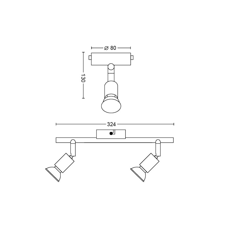 Philips - Foco 2xGU10/50W/230V branco