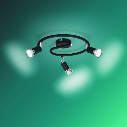 Philips - Foco 3xGU10/50W/230V preto