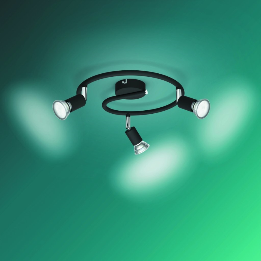 Philips - Foco 3xGU10/50W/230V preto
