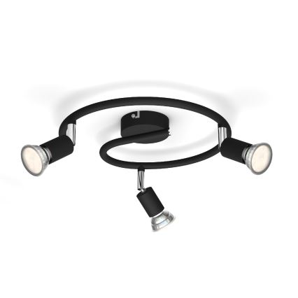 Philips - Foco 3xGU10/50W/230V preto