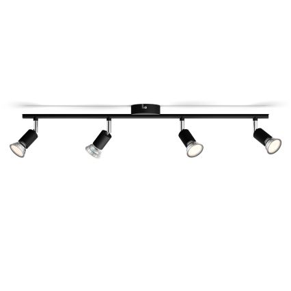 Philips - Foco 4xGU10/50W/230V preto