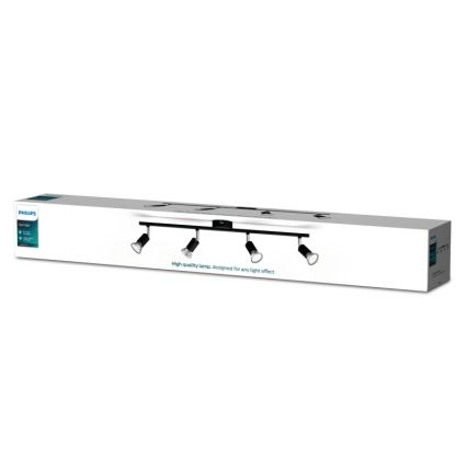 Philips - Foco 4xGU10/50W/230V preto