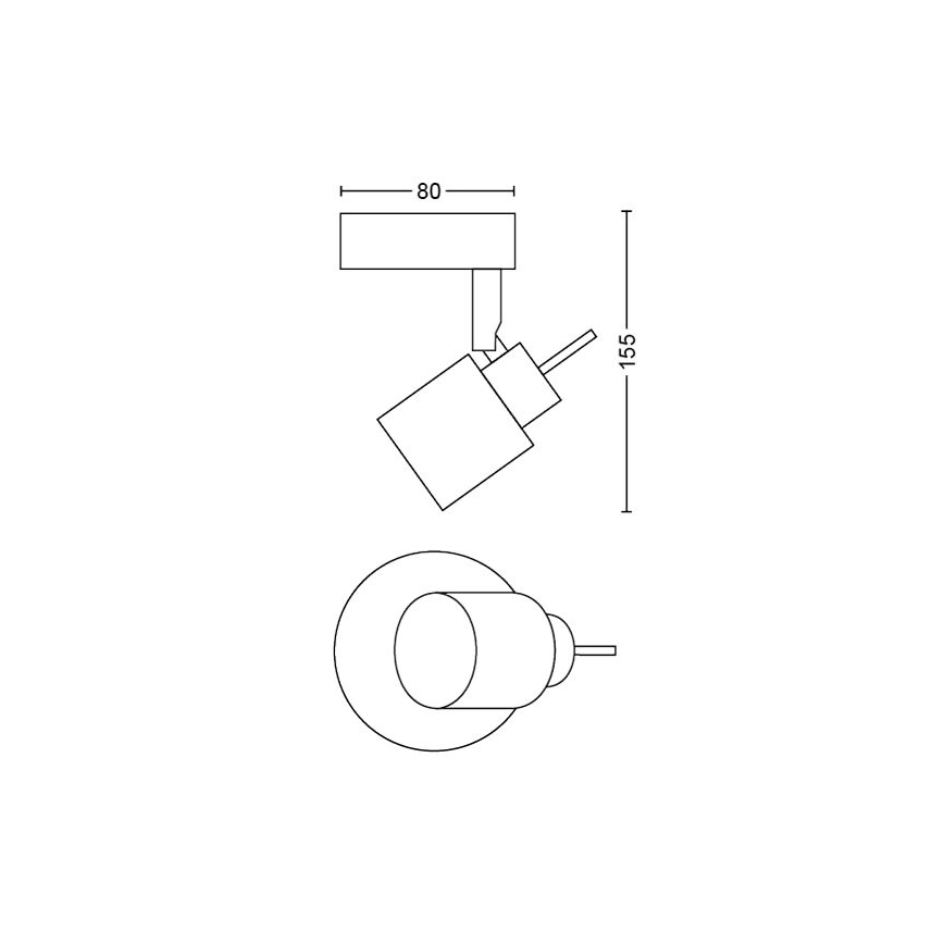 Philips - Foco 1xGU10/35W/230V preto