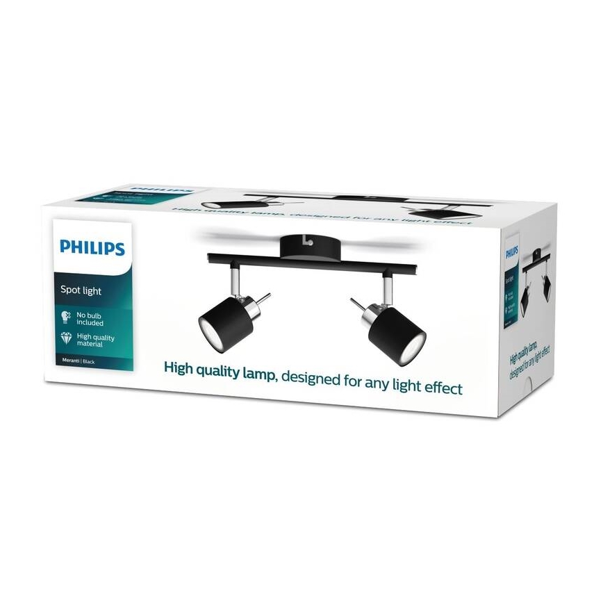 Philips - Foco 2xGU10/35W/230V preto