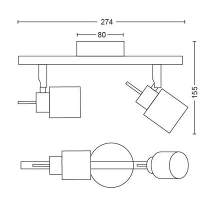 Philips - Foco 2xGU10/35W/230V preto