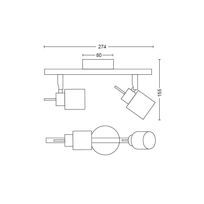 Philips - Foco 2xGU10/35W/230V preto