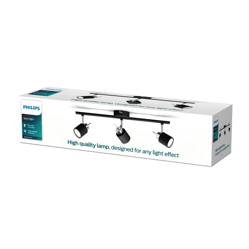 Philips - Foco 3xGU10/35W/230V preto