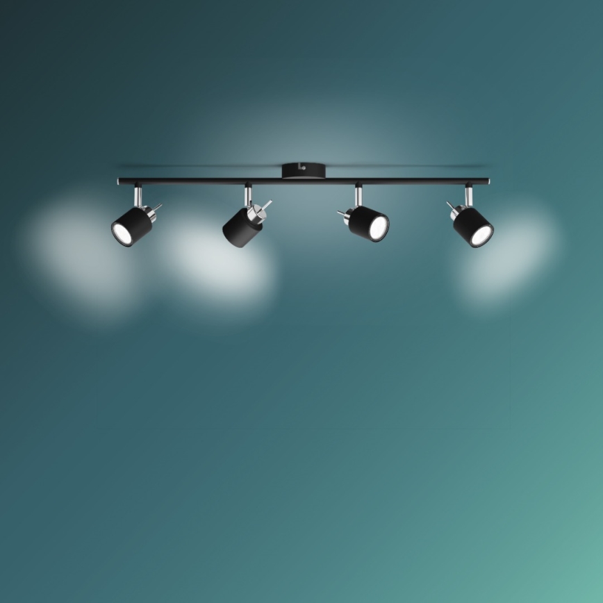Philips - Foco 4xGU10/35W/230V preto