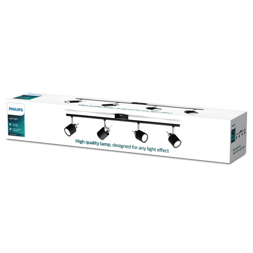 Philips - Foco 4xGU10/35W/230V preto