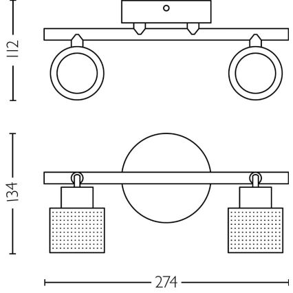Philips - Foco NIALL 2xGU10/5W/230V preto/latão