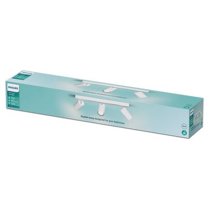 Philips - Foco para casa de banho IDRIS 3xGU10/5W/230V IP44 branco