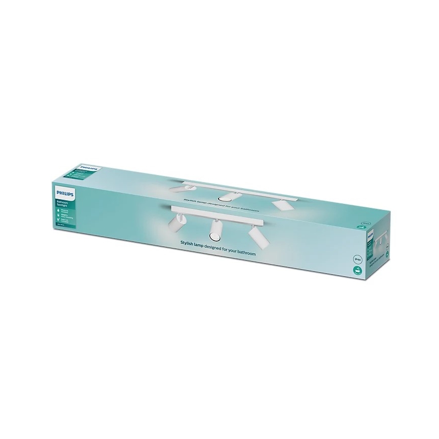 Philips - Foco para casa de banho IDRIS 3xGU10/5W/230V IP44 branco
