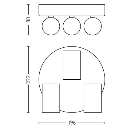 Philips - Foco para casa de banho IDRIS 3xGU10/5W/230V IP44 preto/dourado