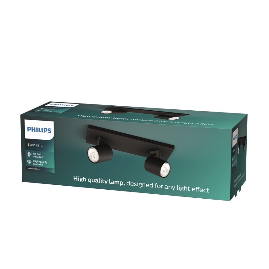 Philips - Foco RUNNER 2xGU10/20W/230V preto