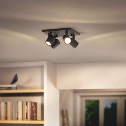Philips - Foco 4xGU10/20W/230V preto