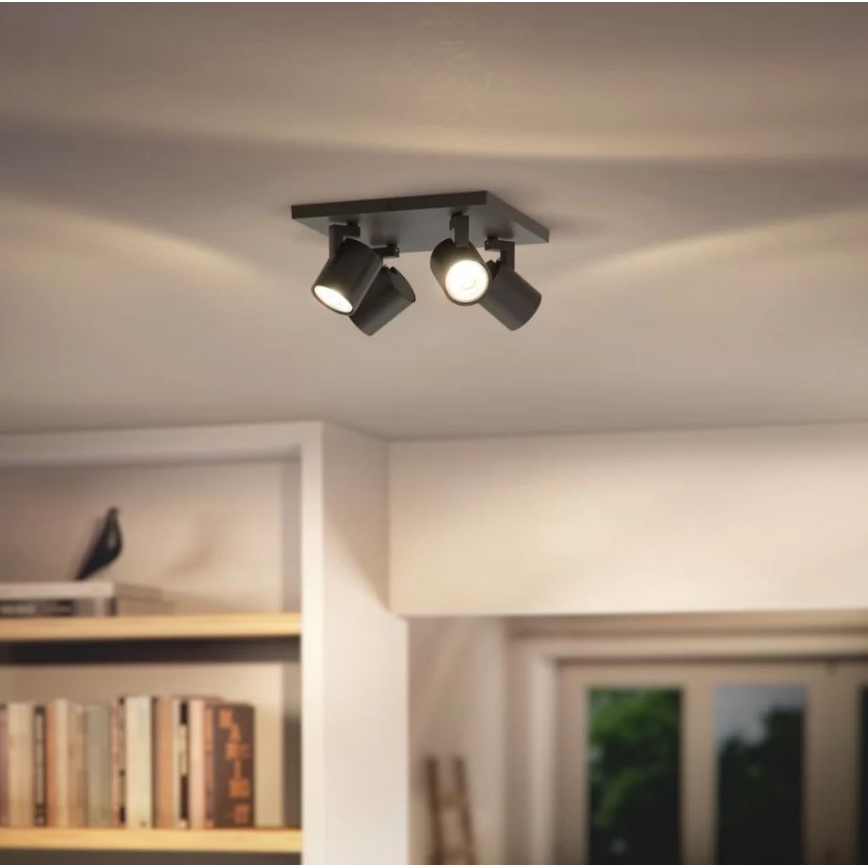 Philips - Foco 4xGU10/20W/230V preto