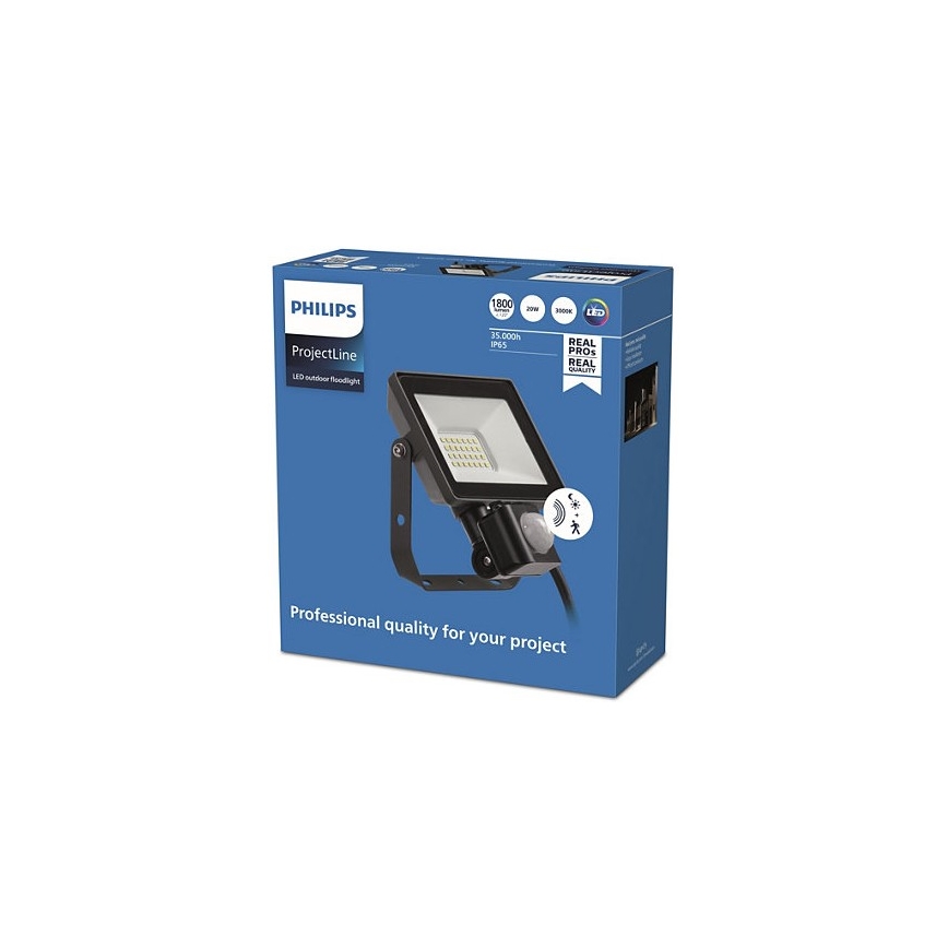 Philips - Holofote exterior LED com sensor PROJECTLINE LED/20W/230V IP65 3000K