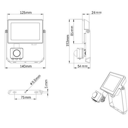 Philips - Holofote exterior LED com sensor PROJECTLINE LED/20W/230V IP65 3000K