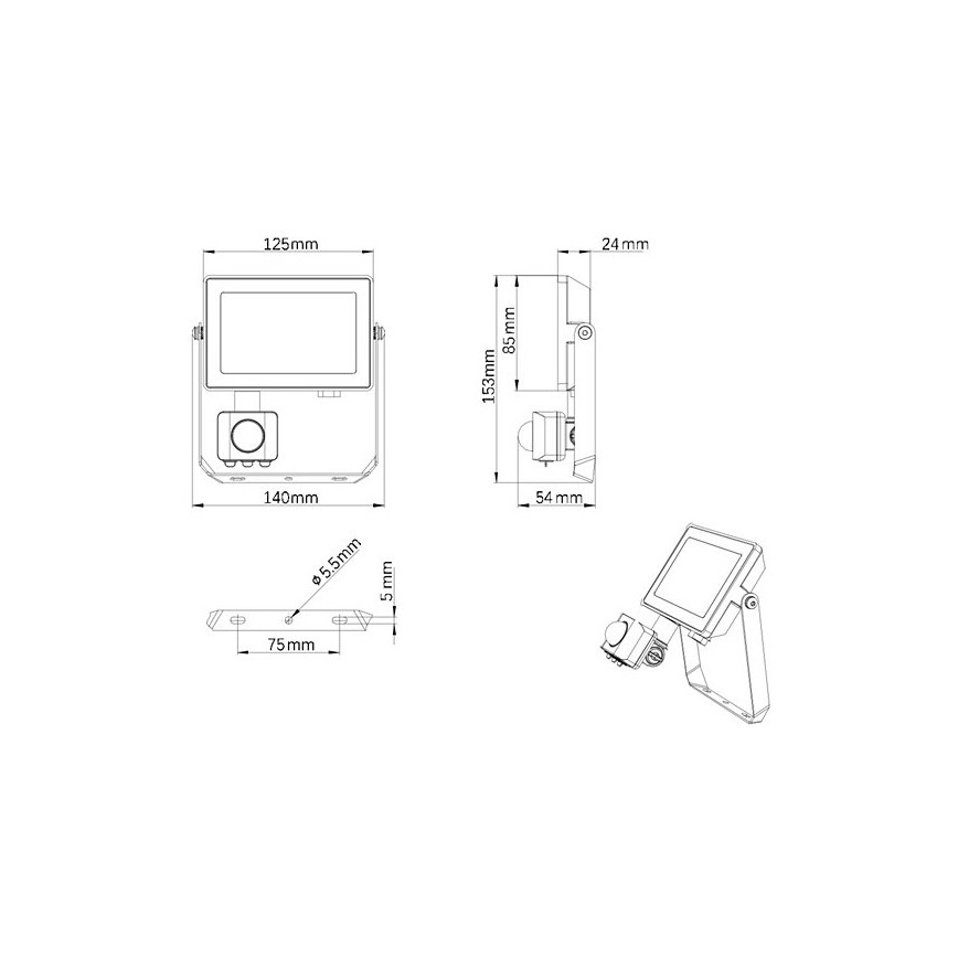 Philips - Holofote exterior LED com sensor PROJECTLINE LED/20W/230V IP65 4000K