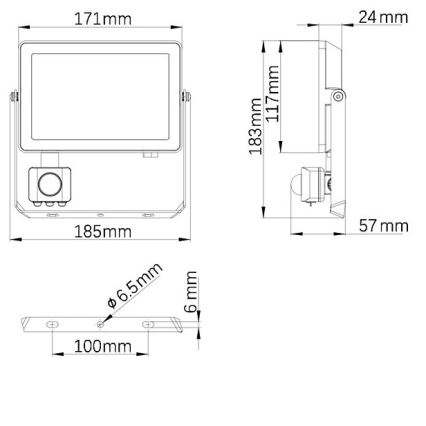 Philips - Holofote exterior LED com sensor PROJECTLINE LED/30W/230V IP65 3000K