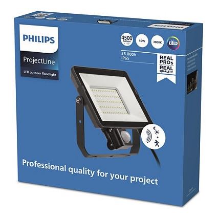 Philips - Holofote exterior LED com sensor PROJECTLINE LED/50W/230V IP65 3000K