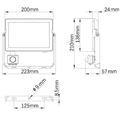Philips - Holofote exterior LED com sensor PROJECTLINE LED/50W/230V IP65 3000K