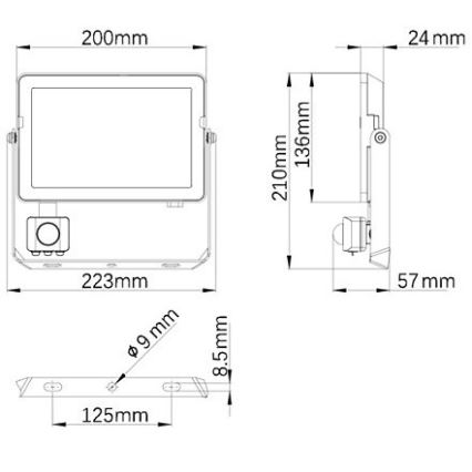 Philips - Holofote exterior LED com sensor PROJECTLINE LED/50W/230V IP65 4000K